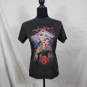 Stranger Things Small Cotton Black Graphic Tee